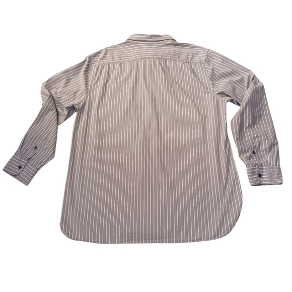 AMERICAN EAGLE OUTFITTERS Vintage Fit Grayish Tan With White Stripes Shirt XXL - Picture 2 of 5